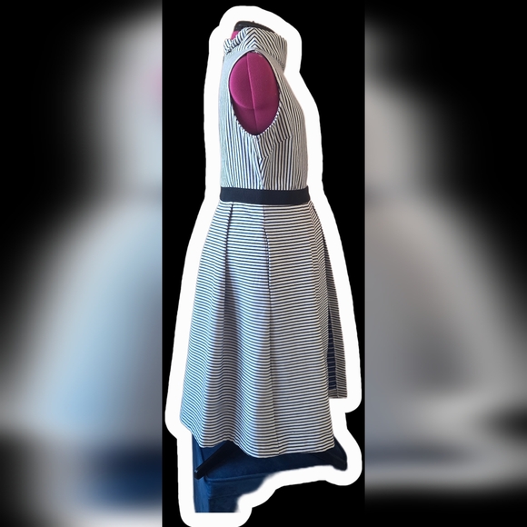 NY&co Chic Striped Black and White Midi Dress - Picture 7 of 7